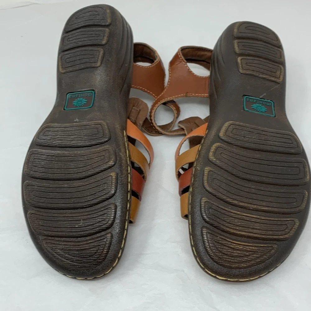 Montana Artisan Leather Comfort Sandals size 9 Brown T Strap Fisherman Style